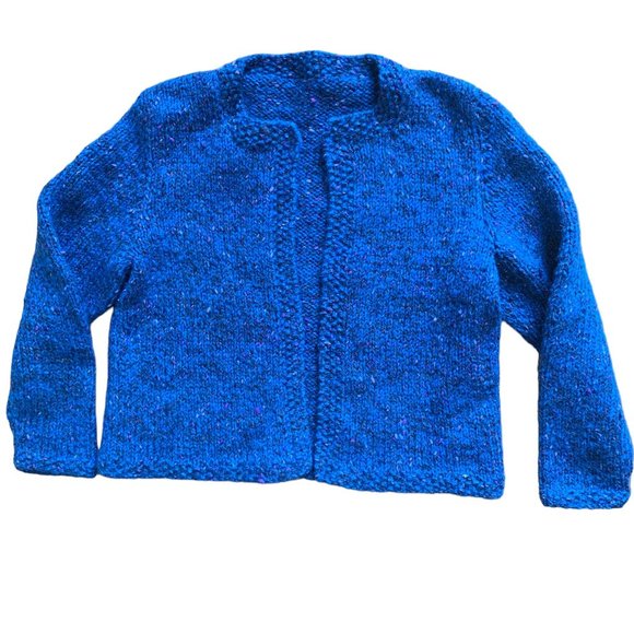 Hand Knit Vintage Gorgeous Blue Sweater - Picture 1 of 4